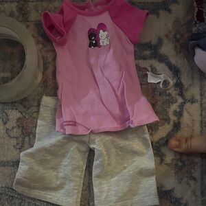 American Girl Pink and Gray Doll Outfit